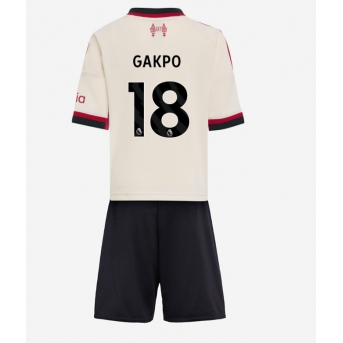 Billige Fotballdrakt Liverpool Cody Gakpo #18 Replika Bortedraktsett Barn 2025-26 Kortermet (med bukser)